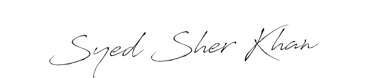 Design your own signature with our free online signature maker. With this signature software, you can create a handwritten (Antro_Vectra) signature for name Syed Sher Khan. Syed Sher Khan signature style 6 images and pictures png