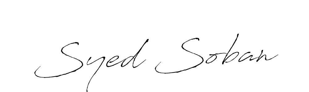 Make a beautiful signature design for name Syed Soban. With this signature (Antro_Vectra) style, you can create a handwritten signature for free. Syed Soban signature style 6 images and pictures png