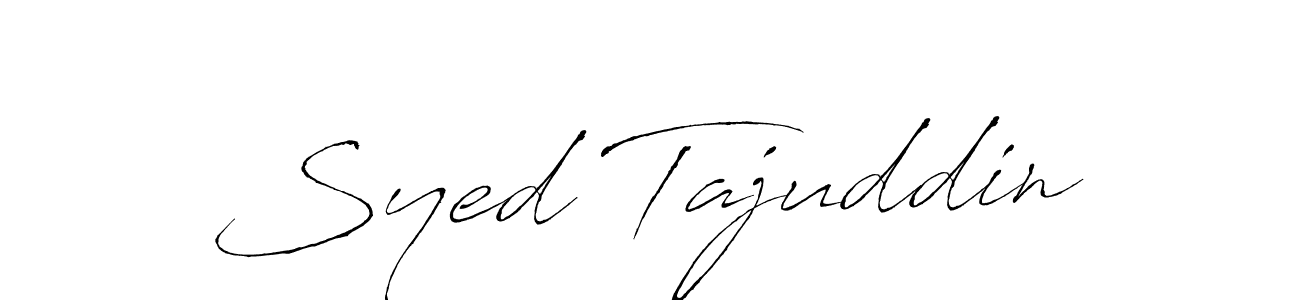 How to make Syed Tajuddin name signature. Use Antro_Vectra style for creating short signs online. This is the latest handwritten sign. Syed Tajuddin signature style 6 images and pictures png