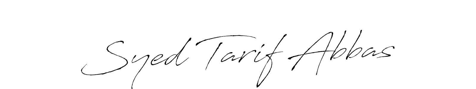 How to make Syed Tarif Abbas name signature. Use Antro_Vectra style for creating short signs online. This is the latest handwritten sign. Syed Tarif Abbas signature style 6 images and pictures png