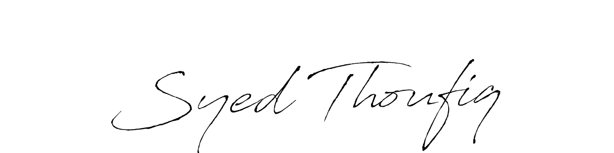 Similarly Antro_Vectra is the best handwritten signature design. Signature creator online .You can use it as an online autograph creator for name Syed Thoufiq. Syed Thoufiq signature style 6 images and pictures png