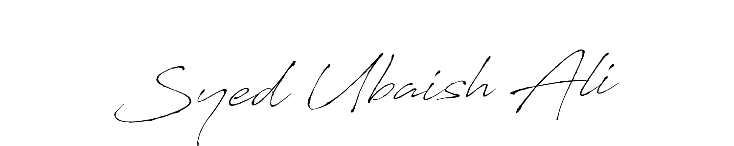 The best way (Antro_Vectra) to make a short signature is to pick only two or three words in your name. The name Syed Ubaish Ali include a total of six letters. For converting this name. Syed Ubaish Ali signature style 6 images and pictures png