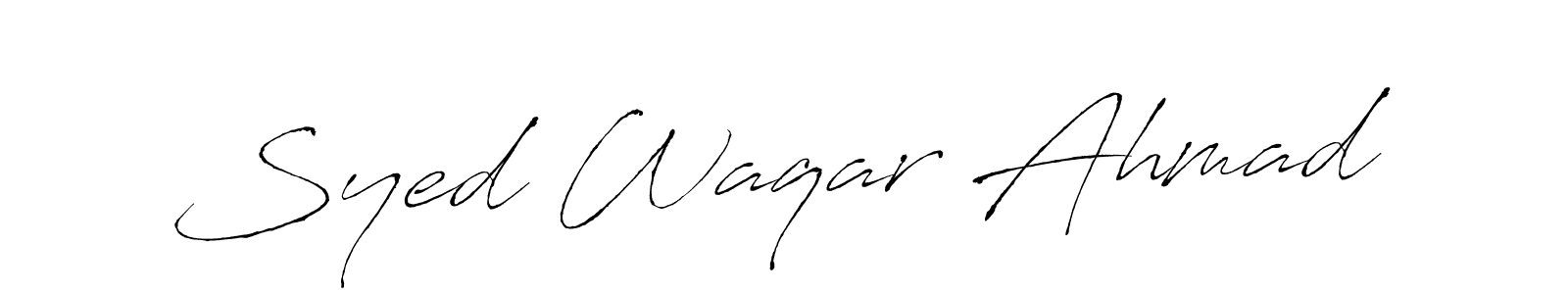 Antro_Vectra is a professional signature style that is perfect for those who want to add a touch of class to their signature. It is also a great choice for those who want to make their signature more unique. Get Syed Waqar Ahmad name to fancy signature for free. Syed Waqar Ahmad signature style 6 images and pictures png