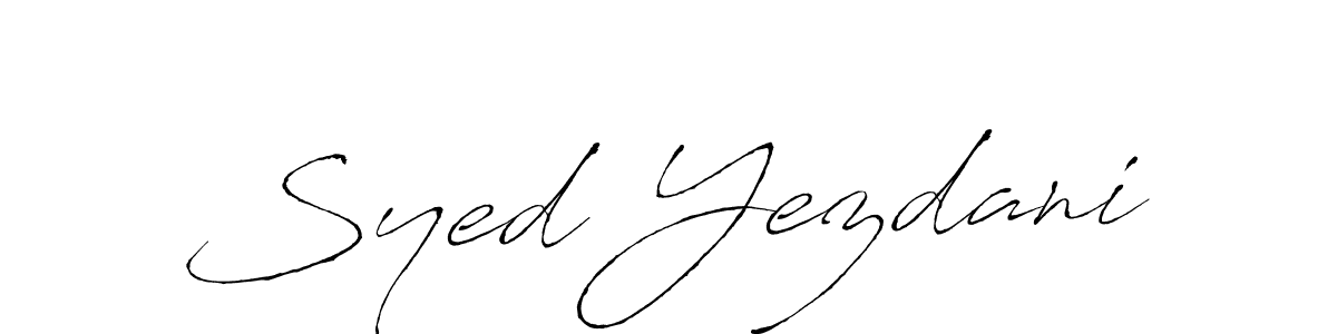 How to make Syed Yezdani name signature. Use Antro_Vectra style for creating short signs online. This is the latest handwritten sign. Syed Yezdani signature style 6 images and pictures png