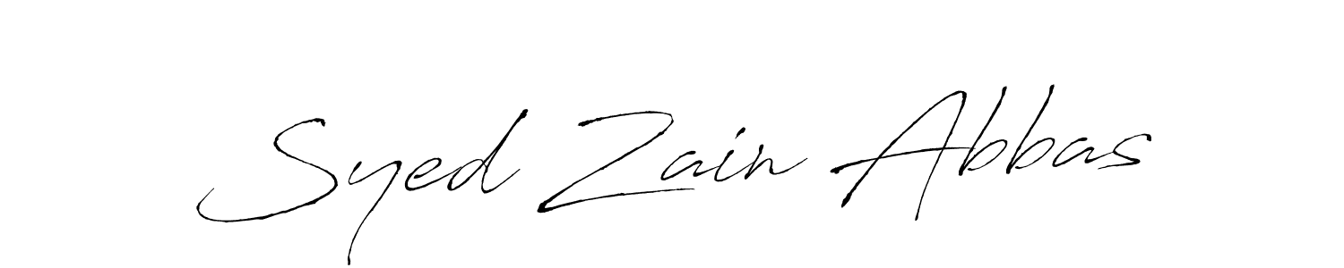 How to make Syed Zain Abbas name signature. Use Antro_Vectra style for creating short signs online. This is the latest handwritten sign. Syed Zain Abbas signature style 6 images and pictures png