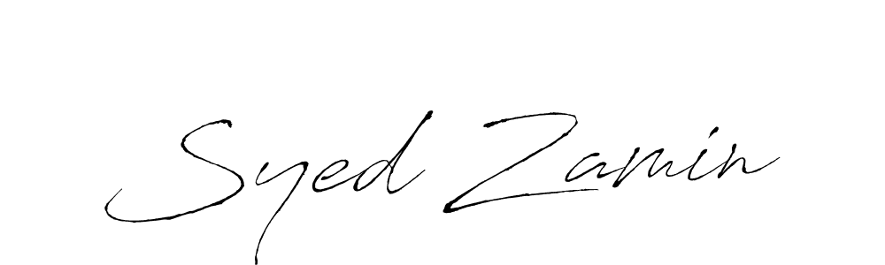 How to make Syed Zamin name signature. Use Antro_Vectra style for creating short signs online. This is the latest handwritten sign. Syed Zamin signature style 6 images and pictures png