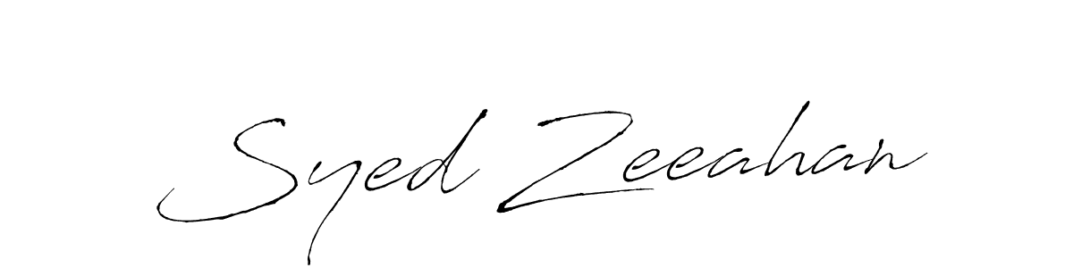 How to make Syed Zeeahan name signature. Use Antro_Vectra style for creating short signs online. This is the latest handwritten sign. Syed Zeeahan signature style 6 images and pictures png