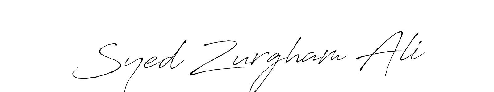 Create a beautiful signature design for name Syed Zurgham Ali. With this signature (Antro_Vectra) fonts, you can make a handwritten signature for free. Syed Zurgham Ali signature style 6 images and pictures png
