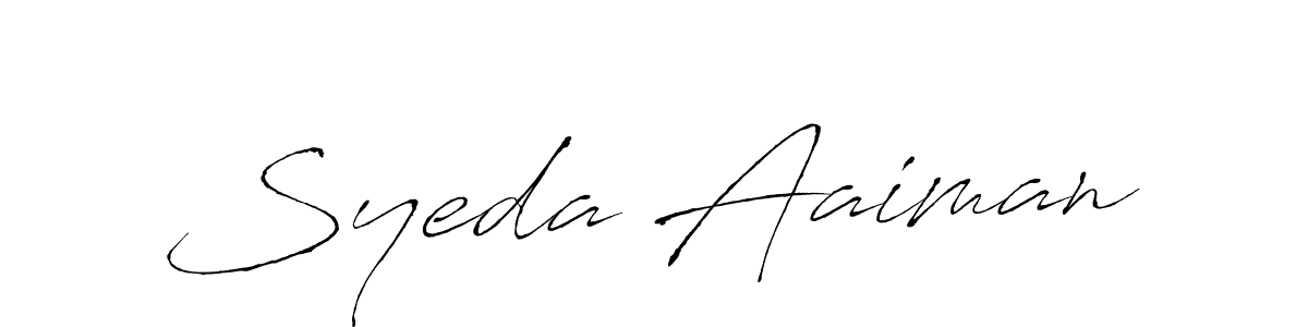 Make a beautiful signature design for name Syeda Aaiman. With this signature (Antro_Vectra) style, you can create a handwritten signature for free. Syeda Aaiman signature style 6 images and pictures png