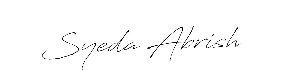 Use a signature maker to create a handwritten signature online. With this signature software, you can design (Antro_Vectra) your own signature for name Syeda Abrish. Syeda Abrish signature style 6 images and pictures png