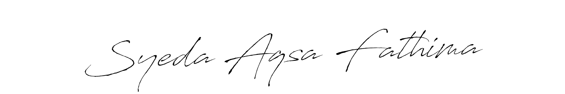 How to make Syeda Aqsa Fathima name signature. Use Antro_Vectra style for creating short signs online. This is the latest handwritten sign. Syeda Aqsa Fathima signature style 6 images and pictures png