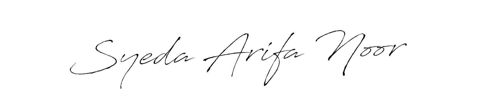 Antro_Vectra is a professional signature style that is perfect for those who want to add a touch of class to their signature. It is also a great choice for those who want to make their signature more unique. Get Syeda Arifa Noor name to fancy signature for free. Syeda Arifa Noor signature style 6 images and pictures png