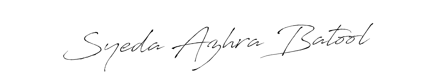 How to make Syeda Azhra Batool name signature. Use Antro_Vectra style for creating short signs online. This is the latest handwritten sign. Syeda Azhra Batool signature style 6 images and pictures png