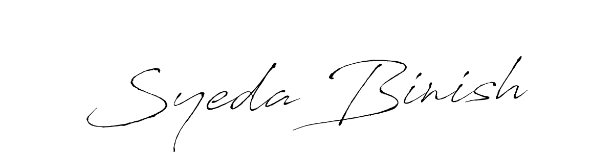Design your own signature with our free online signature maker. With this signature software, you can create a handwritten (Antro_Vectra) signature for name Syeda Binish. Syeda Binish signature style 6 images and pictures png