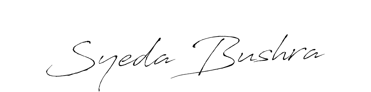Antro_Vectra is a professional signature style that is perfect for those who want to add a touch of class to their signature. It is also a great choice for those who want to make their signature more unique. Get Syeda Bushra name to fancy signature for free. Syeda Bushra signature style 6 images and pictures png