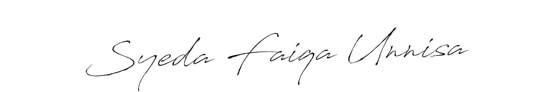 Create a beautiful signature design for name Syeda Faiqa Unnisa. With this signature (Antro_Vectra) fonts, you can make a handwritten signature for free. Syeda Faiqa Unnisa signature style 6 images and pictures png
