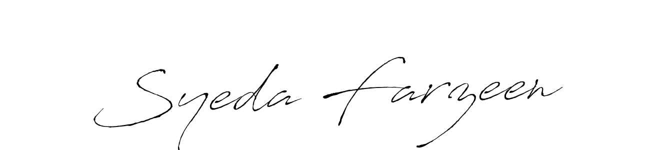 Design your own signature with our free online signature maker. With this signature software, you can create a handwritten (Antro_Vectra) signature for name Syeda Farzeen. Syeda Farzeen signature style 6 images and pictures png