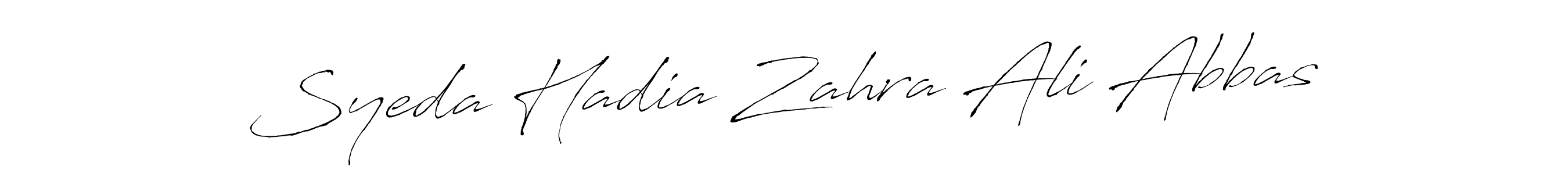 How to make Syeda Hadia Zahra Ali Abbas name signature. Use Antro_Vectra style for creating short signs online. This is the latest handwritten sign. Syeda Hadia Zahra Ali Abbas signature style 6 images and pictures png