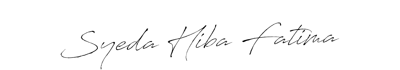 How to make Syeda Hiba Fatima name signature. Use Antro_Vectra style for creating short signs online. This is the latest handwritten sign. Syeda Hiba Fatima signature style 6 images and pictures png