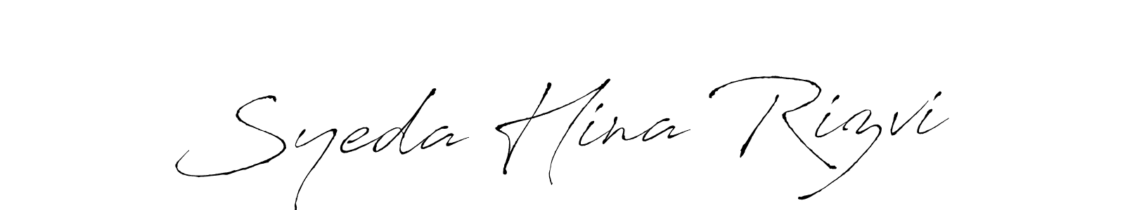 Design your own signature with our free online signature maker. With this signature software, you can create a handwritten (Antro_Vectra) signature for name Syeda Hina Rizvi. Syeda Hina Rizvi signature style 6 images and pictures png