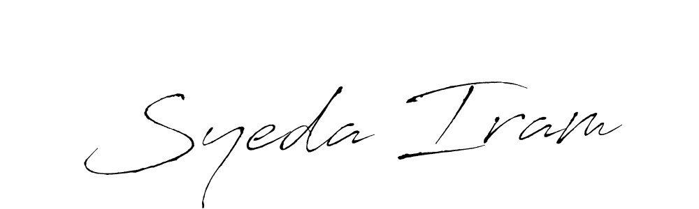 Use a signature maker to create a handwritten signature online. With this signature software, you can design (Antro_Vectra) your own signature for name Syeda Iram. Syeda Iram signature style 6 images and pictures png