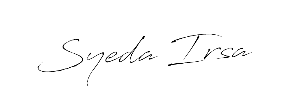 Make a beautiful signature design for name Syeda Irsa. With this signature (Antro_Vectra) style, you can create a handwritten signature for free. Syeda Irsa signature style 6 images and pictures png