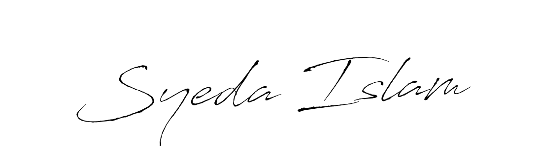Make a beautiful signature design for name Syeda Islam. With this signature (Antro_Vectra) style, you can create a handwritten signature for free. Syeda Islam signature style 6 images and pictures png