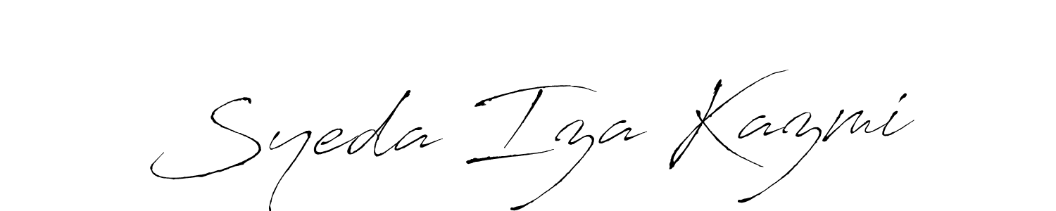 You should practise on your own different ways (Antro_Vectra) to write your name (Syeda Iza Kazmi) in signature. don't let someone else do it for you. Syeda Iza Kazmi signature style 6 images and pictures png