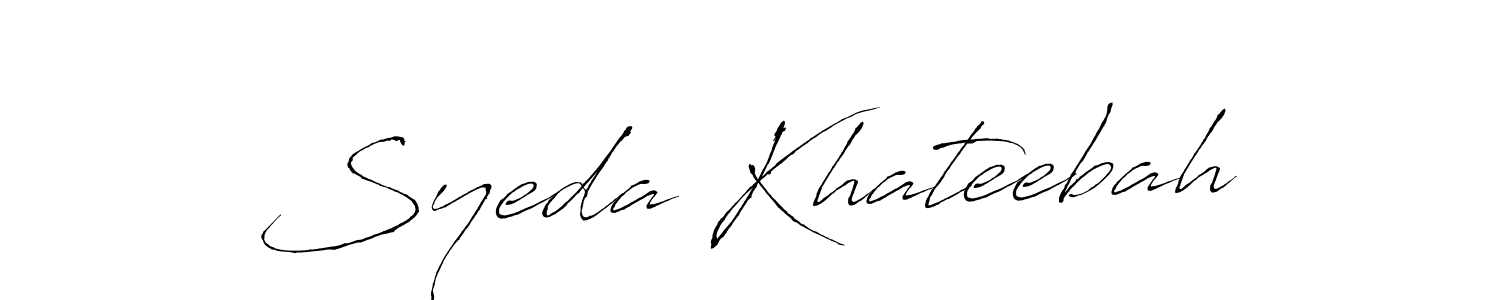Use a signature maker to create a handwritten signature online. With this signature software, you can design (Antro_Vectra) your own signature for name Syeda Khateebah. Syeda Khateebah signature style 6 images and pictures png