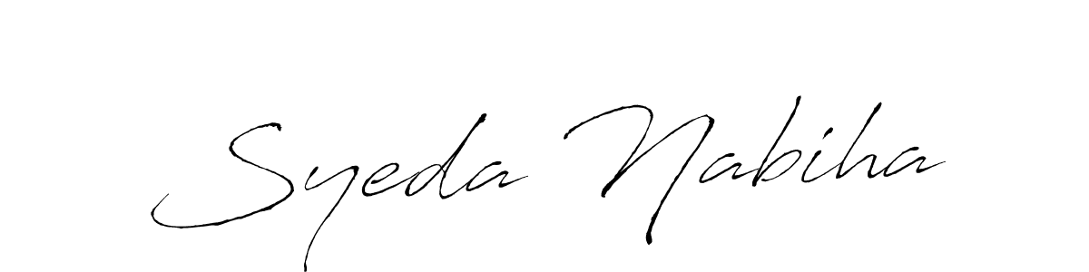 Antro_Vectra is a professional signature style that is perfect for those who want to add a touch of class to their signature. It is also a great choice for those who want to make their signature more unique. Get Syeda Nabiha name to fancy signature for free. Syeda Nabiha signature style 6 images and pictures png