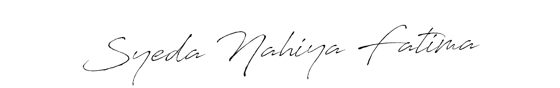 Make a short Syeda Nahiya Fatima signature style. Manage your documents anywhere anytime using Antro_Vectra. Create and add eSignatures, submit forms, share and send files easily. Syeda Nahiya Fatima signature style 6 images and pictures png