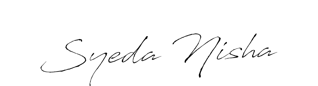 Design your own signature with our free online signature maker. With this signature software, you can create a handwritten (Antro_Vectra) signature for name Syeda Nisha. Syeda Nisha signature style 6 images and pictures png