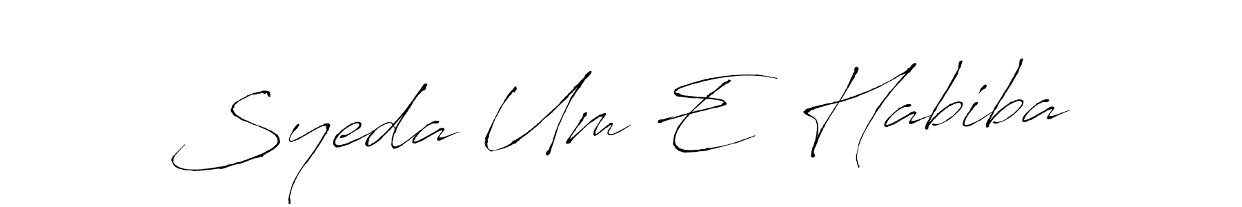 Also You can easily find your signature by using the search form. We will create Syeda Um E  Habiba name handwritten signature images for you free of cost using Antro_Vectra sign style. Syeda Um E  Habiba signature style 6 images and pictures png