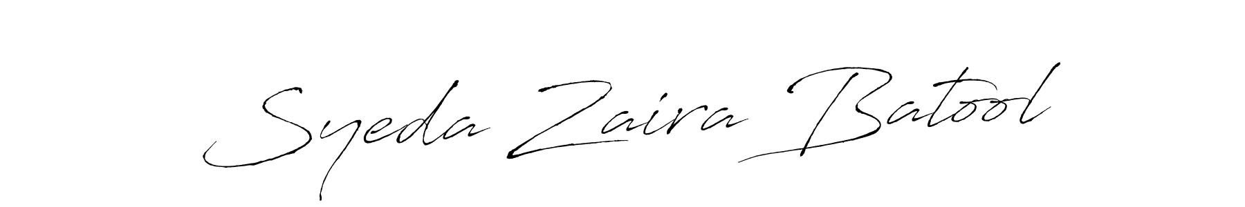 Create a beautiful signature design for name Syeda Zaira Batool. With this signature (Antro_Vectra) fonts, you can make a handwritten signature for free. Syeda Zaira Batool signature style 6 images and pictures png