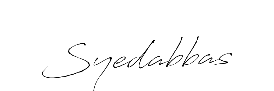 Use a signature maker to create a handwritten signature online. With this signature software, you can design (Antro_Vectra) your own signature for name Syedabbas. Syedabbas signature style 6 images and pictures png