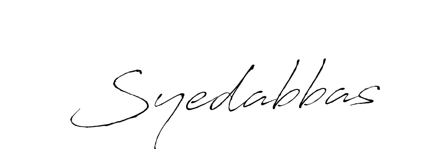 Use a signature maker to create a handwritten signature online. With this signature software, you can design (Antro_Vectra) your own signature for name Syedabbas. Syedabbas signature style 6 images and pictures png