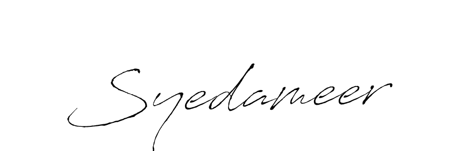 Use a signature maker to create a handwritten signature online. With this signature software, you can design (Antro_Vectra) your own signature for name Syedameer. Syedameer signature style 6 images and pictures png