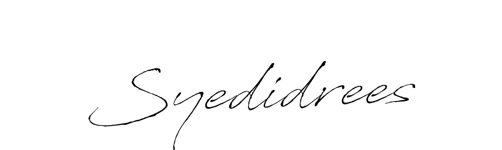 Make a beautiful signature design for name Syedidrees. With this signature (Antro_Vectra) style, you can create a handwritten signature for free. Syedidrees signature style 6 images and pictures png