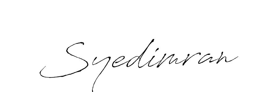 Design your own signature with our free online signature maker. With this signature software, you can create a handwritten (Antro_Vectra) signature for name Syedimran. Syedimran signature style 6 images and pictures png