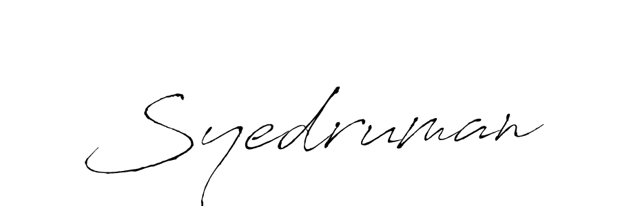 How to make Syedruman signature? Antro_Vectra is a professional autograph style. Create handwritten signature for Syedruman name. Syedruman signature style 6 images and pictures png