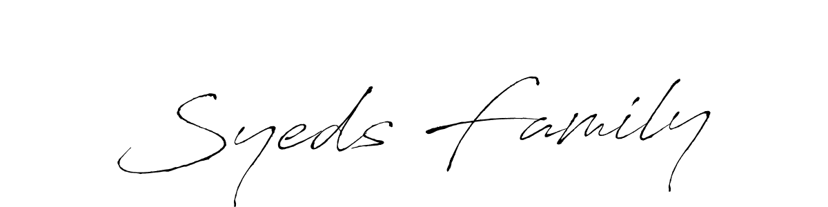 The best way (Antro_Vectra) to make a short signature is to pick only two or three words in your name. The name Syeds Family include a total of six letters. For converting this name. Syeds Family signature style 6 images and pictures png