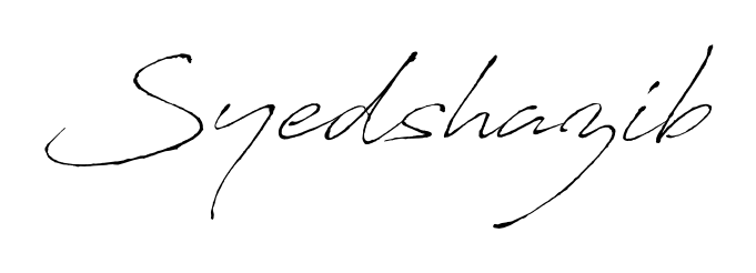 Looking for an artistic signature for Syedshazib? The Antro_Vectra calligraphy style gives a sophisticated flow suitable for business cards and emails. Syedshazib signature style 6 images and pictures png