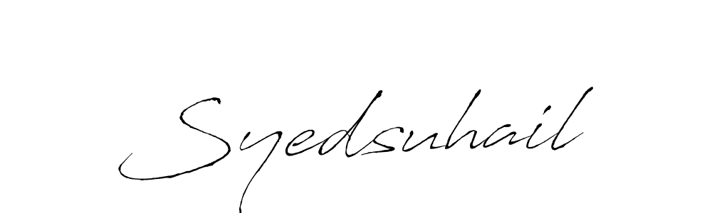 How to make Syedsuhail name signature. Use Antro_Vectra style for creating short signs online. This is the latest handwritten sign. Syedsuhail signature style 6 images and pictures png