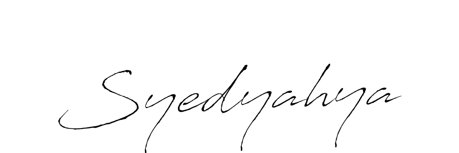 The best way (Antro_Vectra) to make a short signature is to pick only two or three words in your name. The name Syedyahya include a total of six letters. For converting this name. Syedyahya signature style 6 images and pictures png