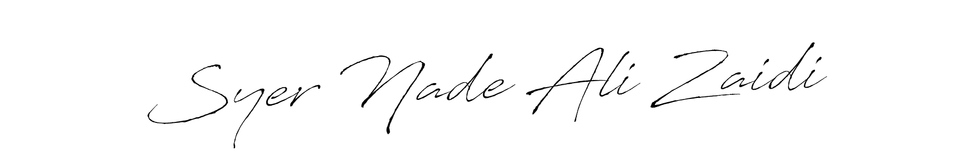 Also You can easily find your signature by using the search form. We will create Syer Nade Ali Zaidi name handwritten signature images for you free of cost using Antro_Vectra sign style. Syer Nade Ali Zaidi signature style 6 images and pictures png