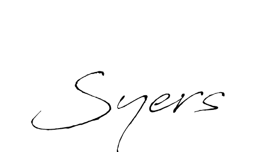 Syers stylish signature style. Best Handwritten Sign (Antro_Vectra) for my name. Handwritten Signature Collection Ideas for my name Syers. Syers signature style 6 images and pictures png