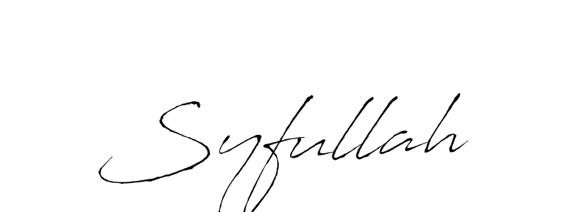 Design your own signature with our free online signature maker. With this signature software, you can create a handwritten (Antro_Vectra) signature for name Syfullah. Syfullah signature style 6 images and pictures png