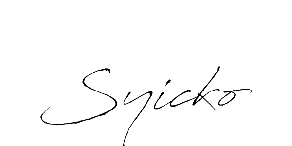 How to make Syicko name signature. Use Antro_Vectra style for creating short signs online. This is the latest handwritten sign. Syicko signature style 6 images and pictures png