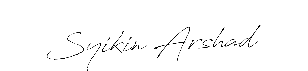 Create a beautiful signature design for name Syikin Arshad. With this signature (Antro_Vectra) fonts, you can make a handwritten signature for free. Syikin Arshad signature style 6 images and pictures png