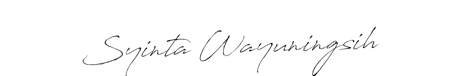 Once you've used our free online signature maker to create your best signature Antro_Vectra style, it's time to enjoy all of the benefits that Syinta Wayuningsih name signing documents. Syinta Wayuningsih signature style 6 images and pictures png